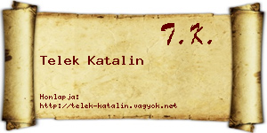 Telek Katalin névjegykártya